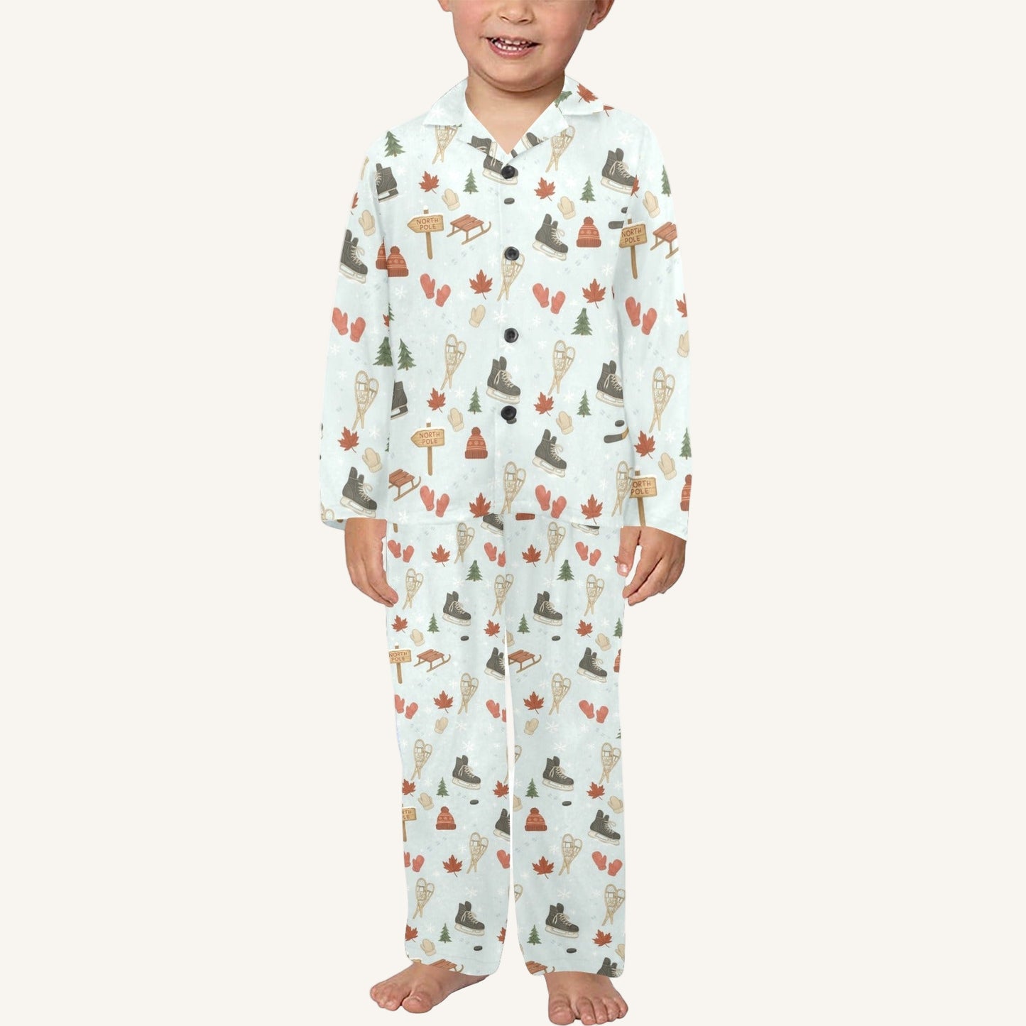 Cold Hands Warm Hearts Little Kids Button Down Pajama Set