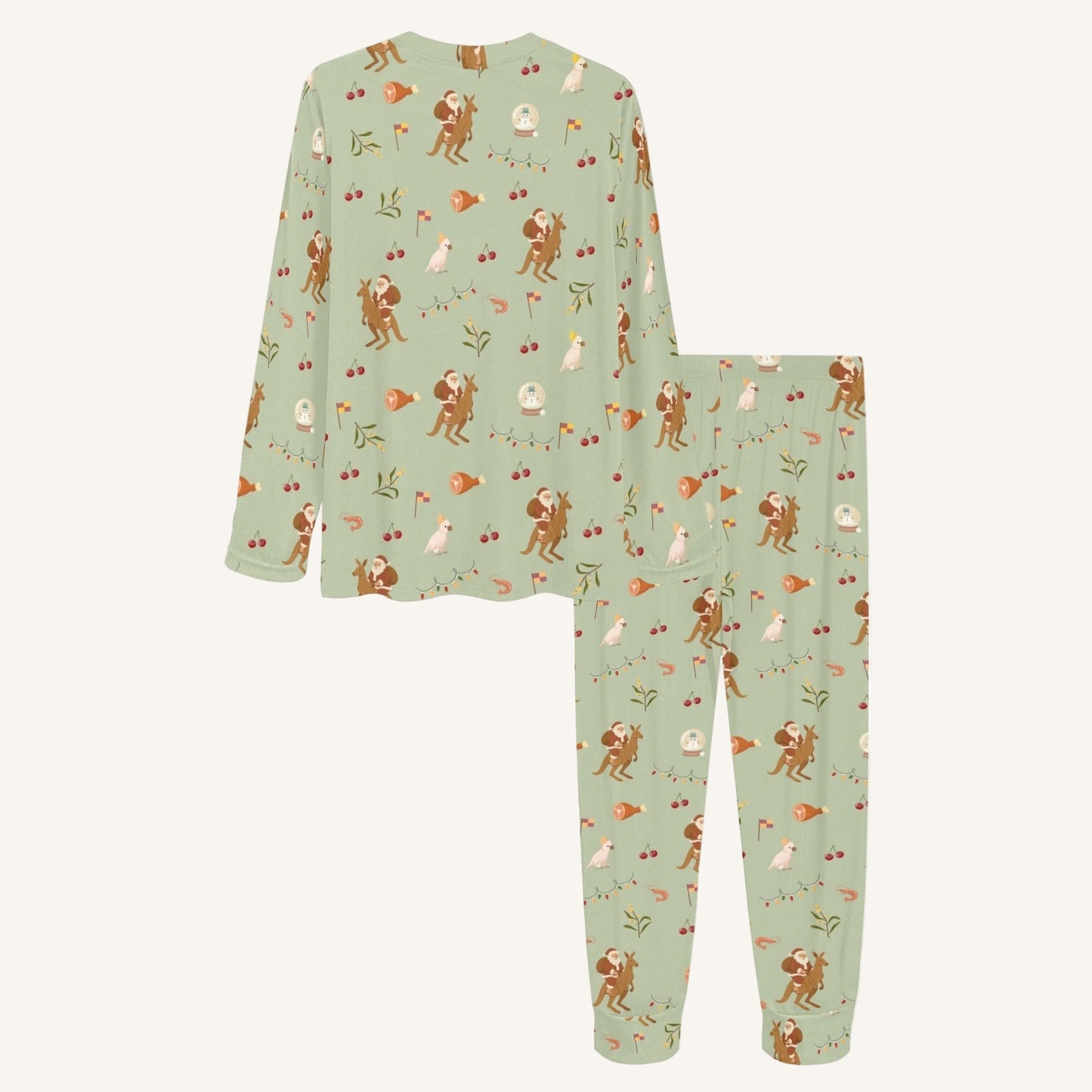 Christmas Down Under Women's Crew Neck Pajama Set
