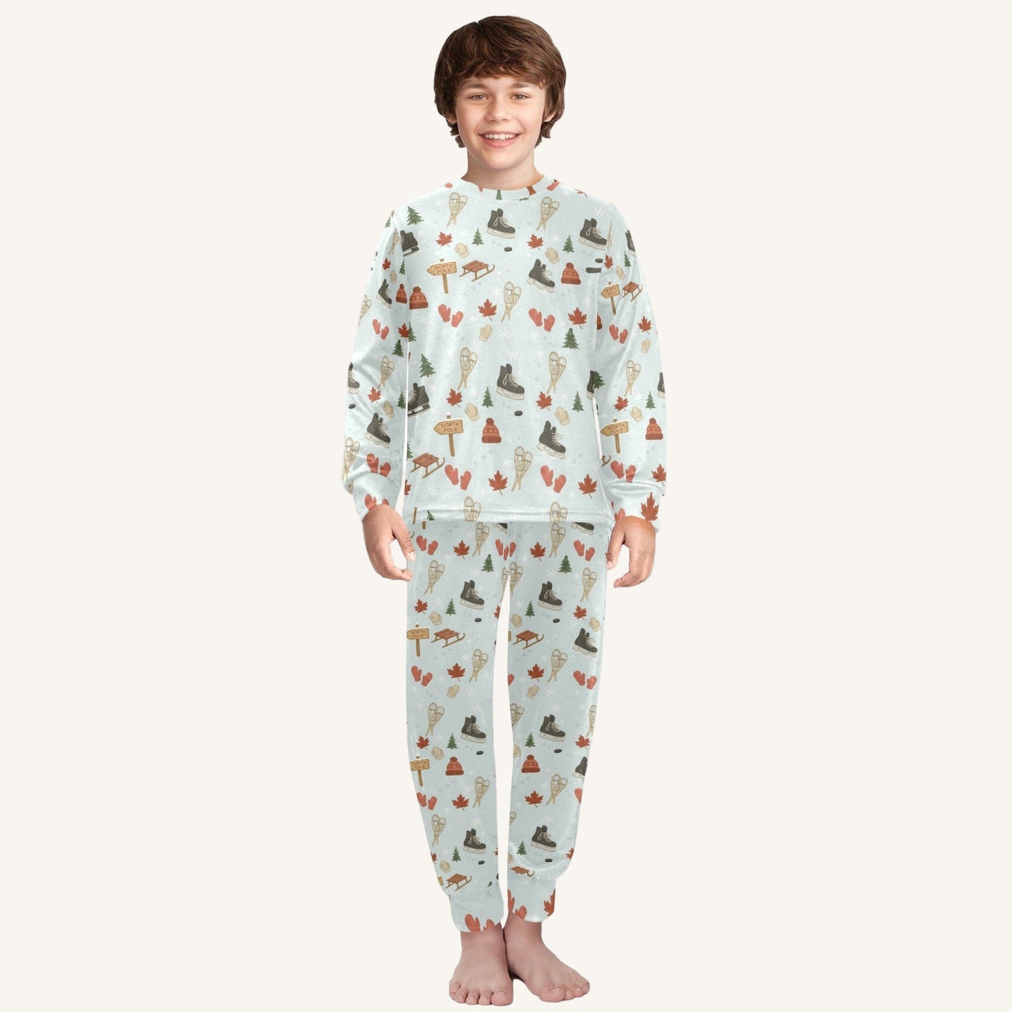 Cold Hands Warm Hearts Big Kids Crew Neck Pajama Set