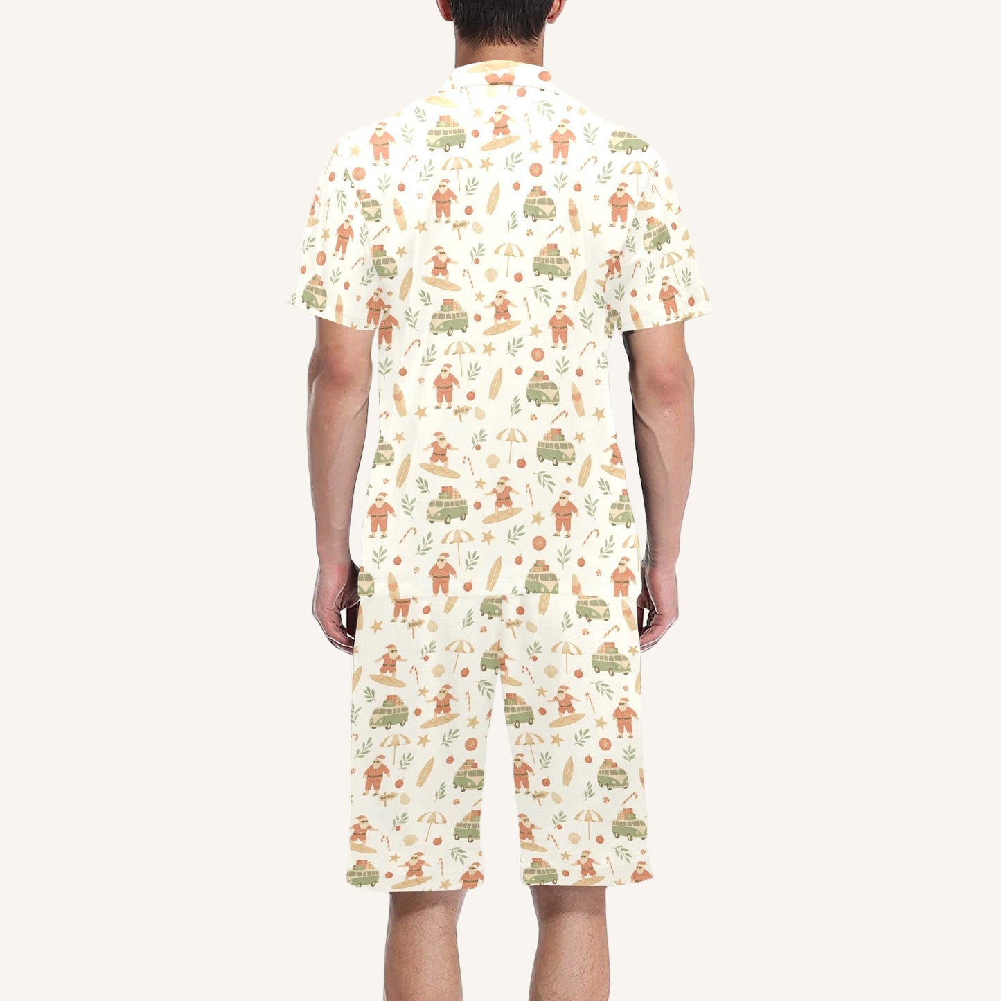 Surfing Santas Men's Short Pajama Set