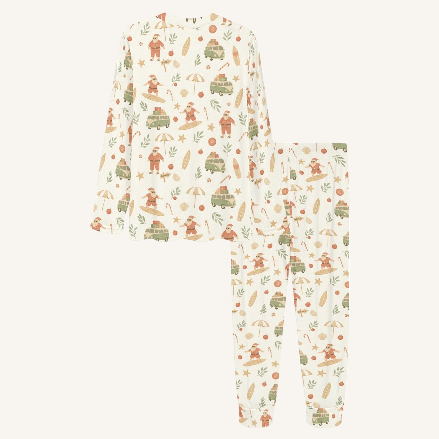 Surfing Santas Women's Crew Neck Pajama Set