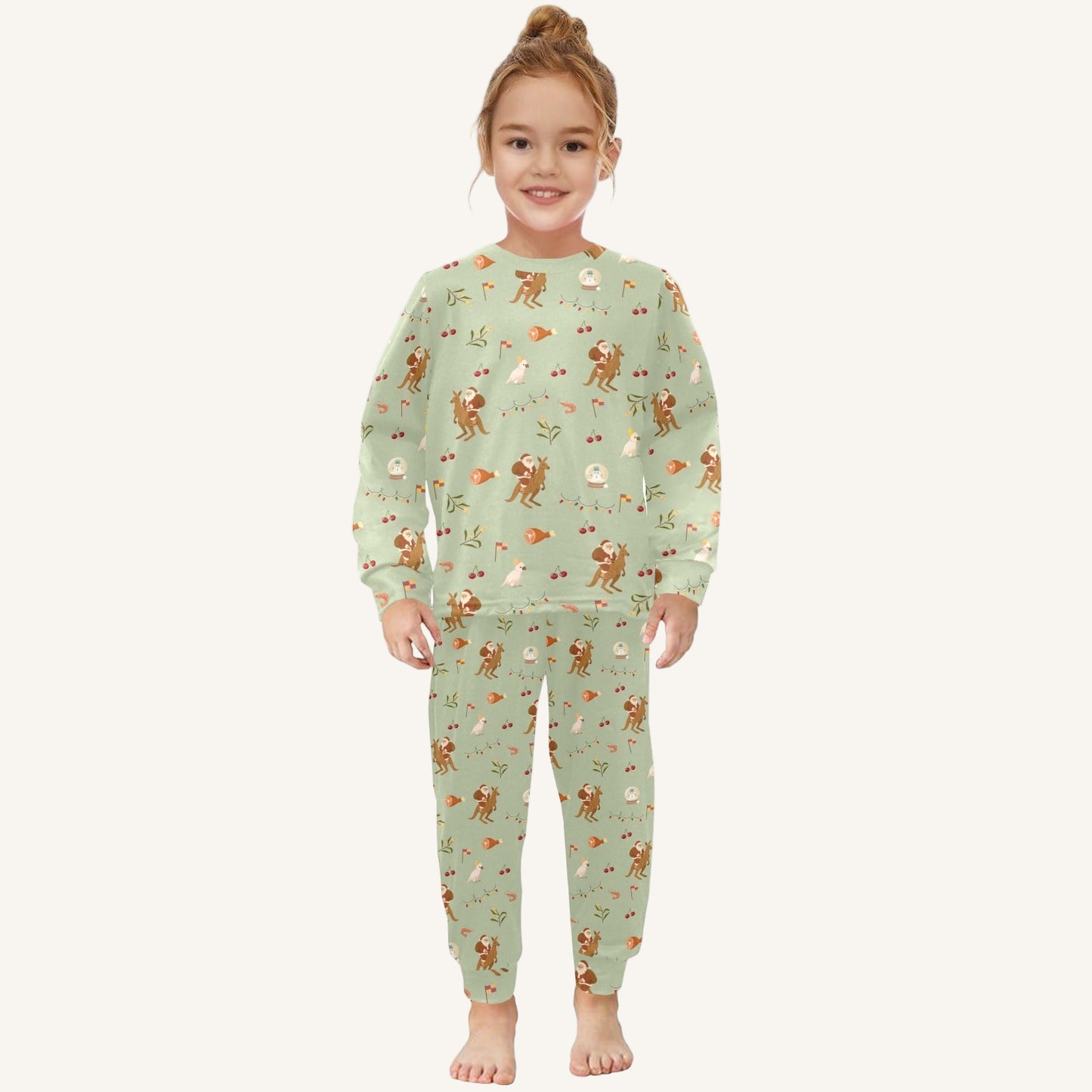 Christmas Down Under Little Kids Crew Neck Pajama Set