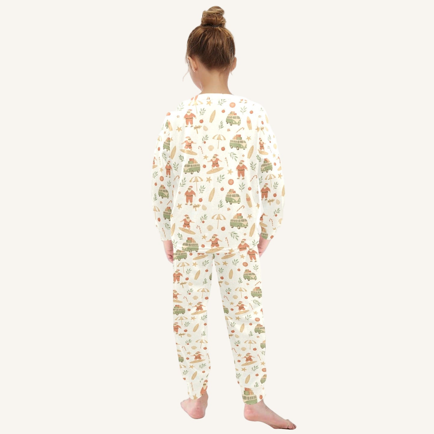 Surfing Santas Little Kids Crew Neck Pajama Set