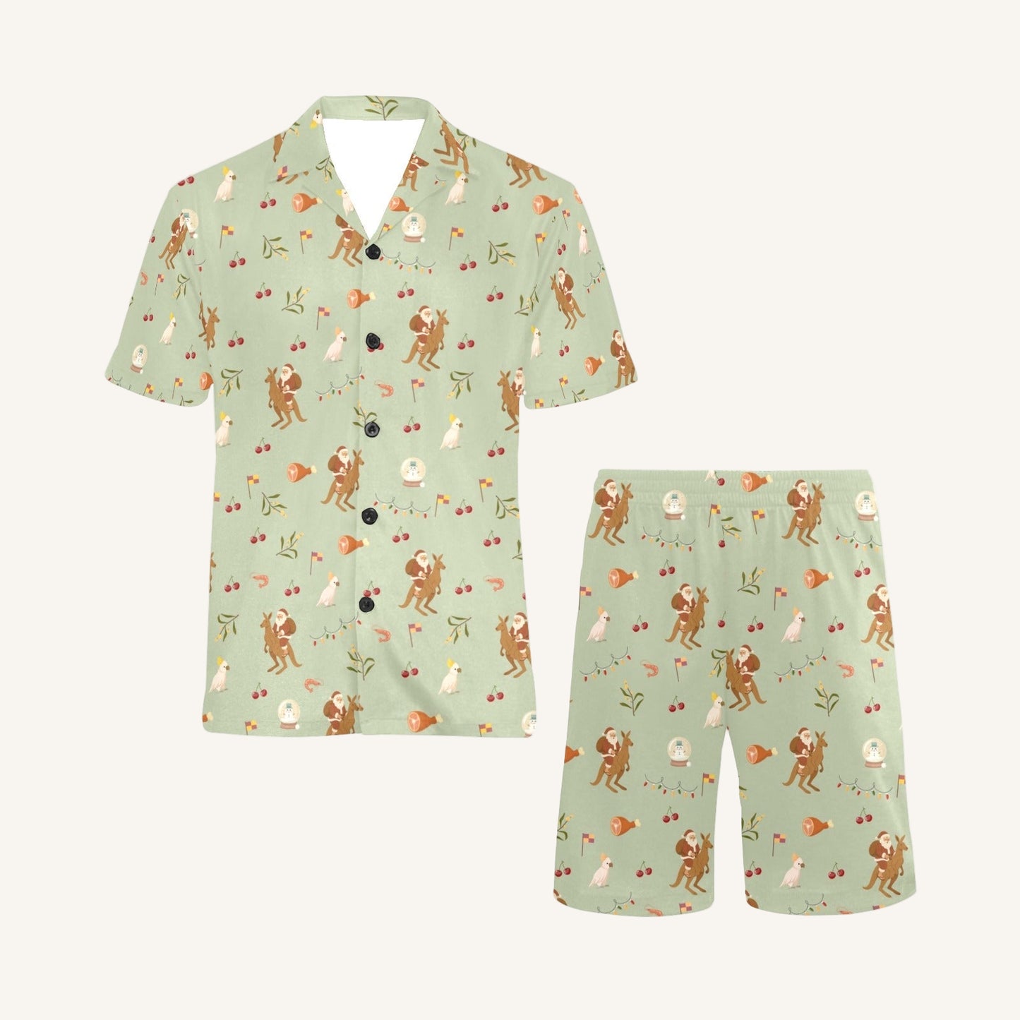 Christmas Down Under Men's Short Pajama Set