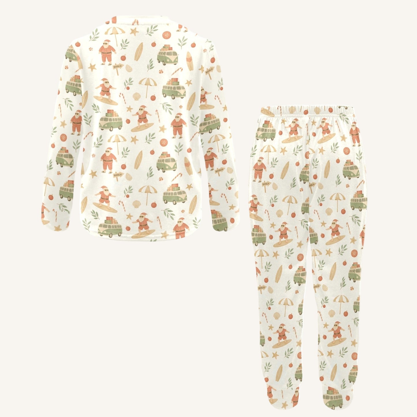 Surfing Santas Big Kids Crew Neck Pajama Set