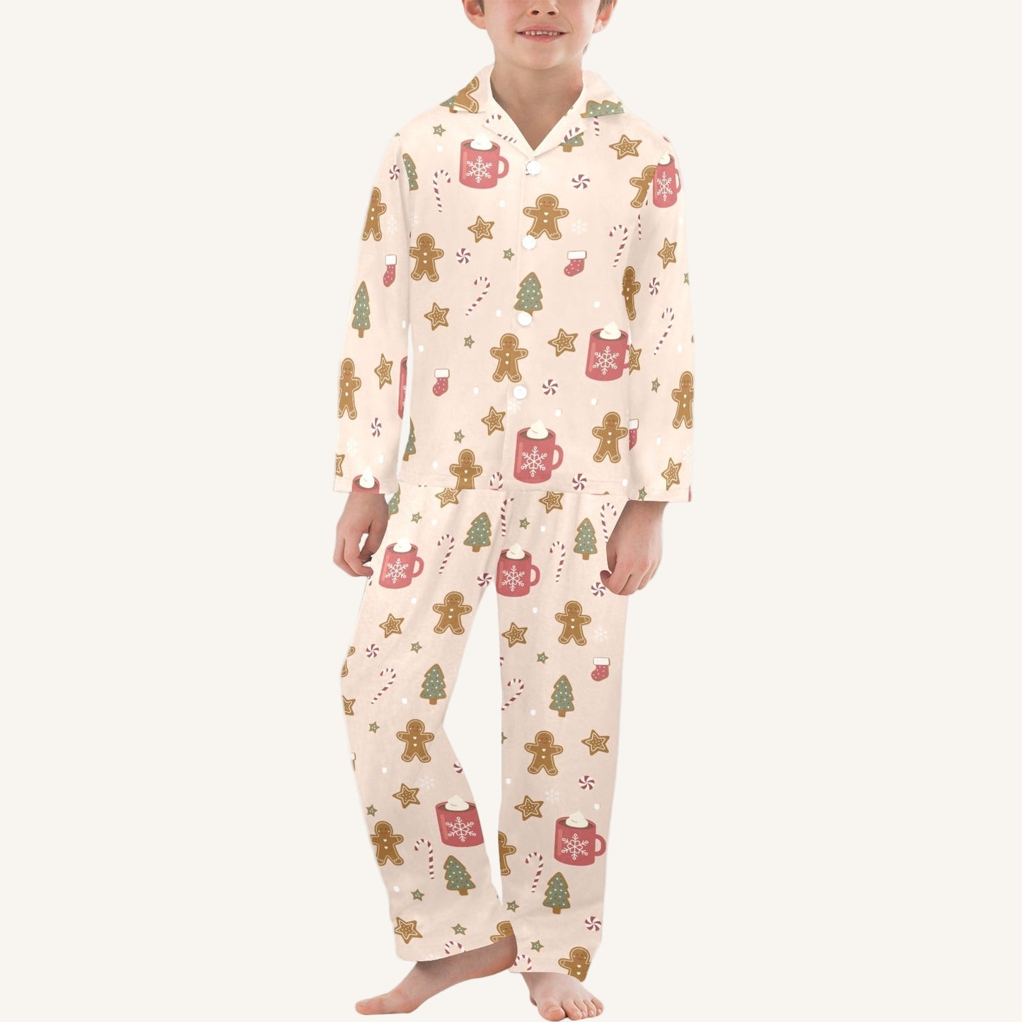 Cookies For Breakfast Big Kids Button Down Pajama Set
