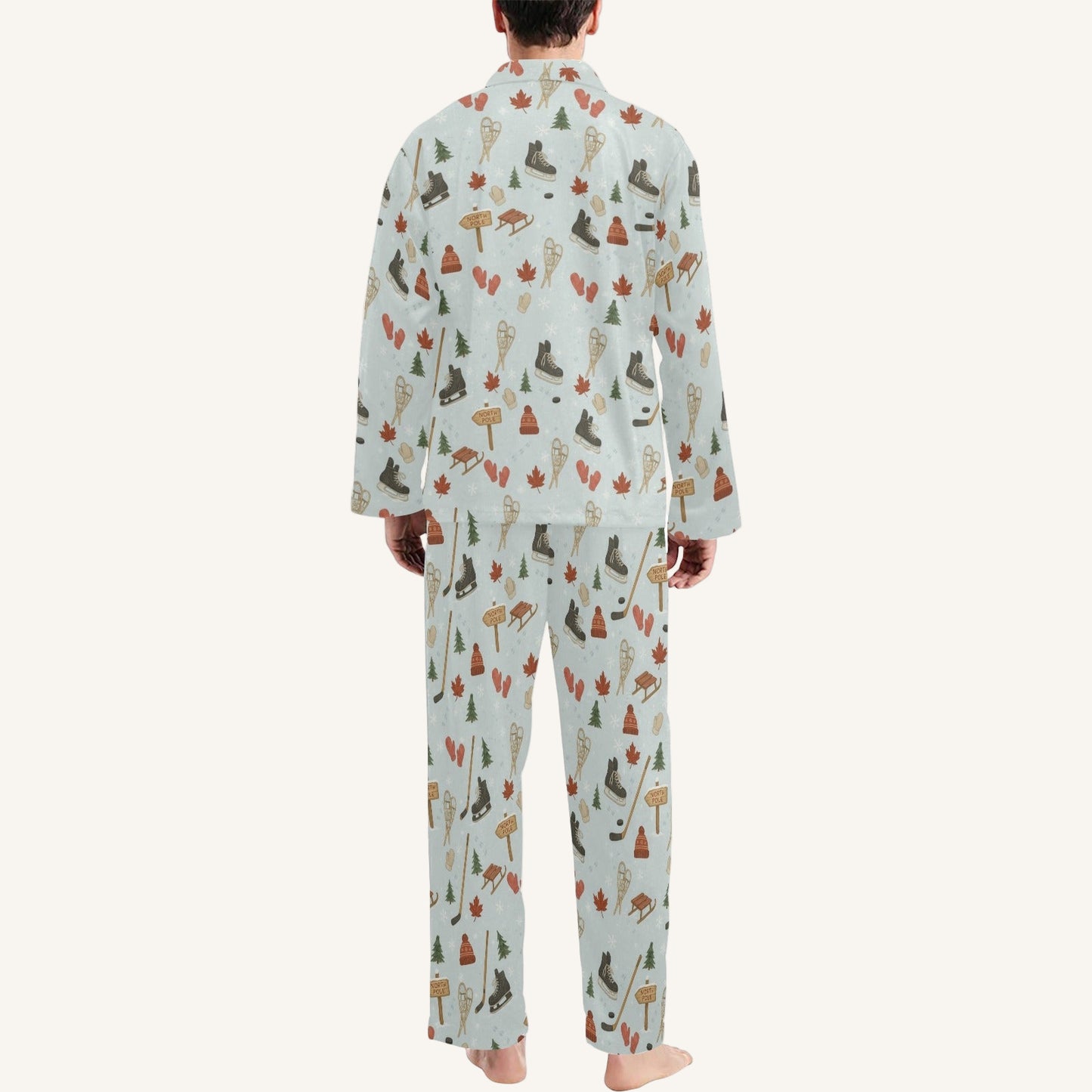 Cold Hands Warm Hearts Men's Button Down Pajama Set