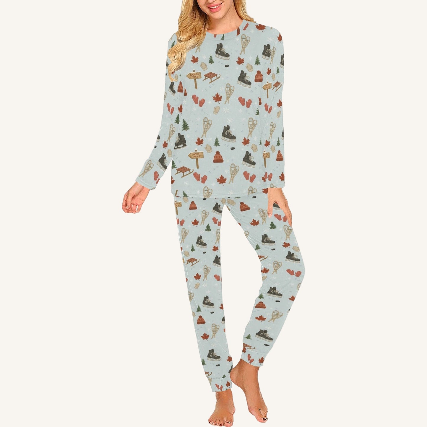 Cold Hands Warm Hearts Women's Crew Neck Pajama Set