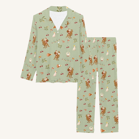 Christmas Down Under Women's Button Down Pajama Set