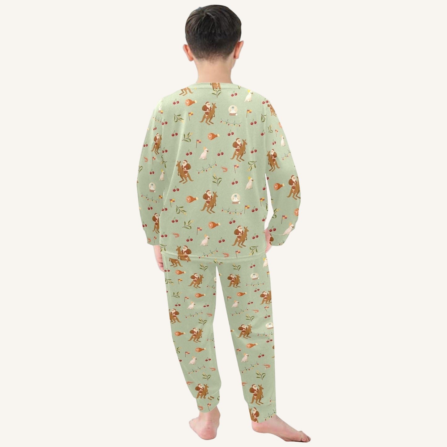 Christmas Down Under Little Kids Crew Neck Pajama Set