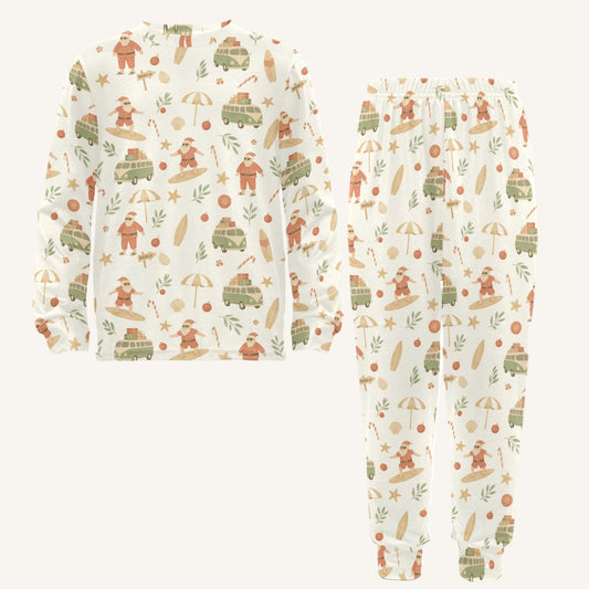 Surfing Santas Little Kids Crew Neck Pajama Set