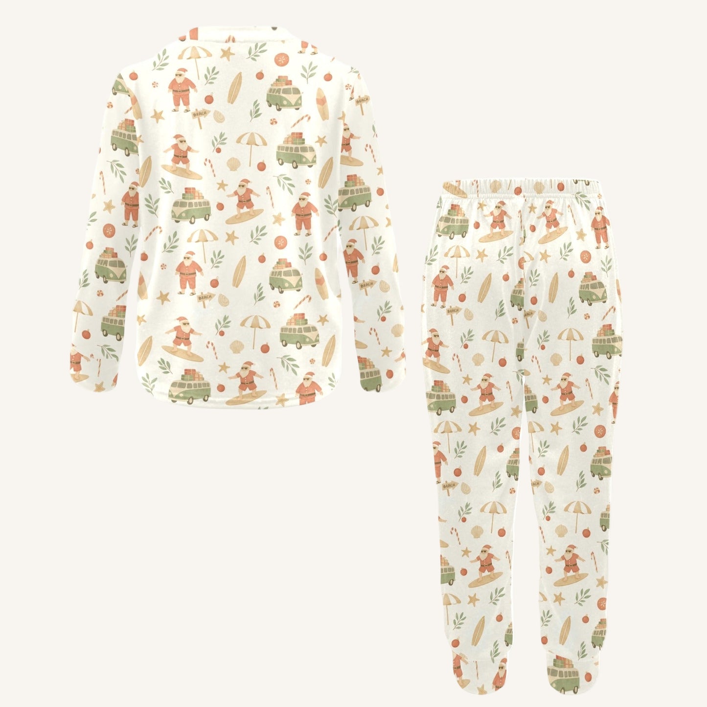 Surfing Santas Little Kids Crew Neck Pajama Set