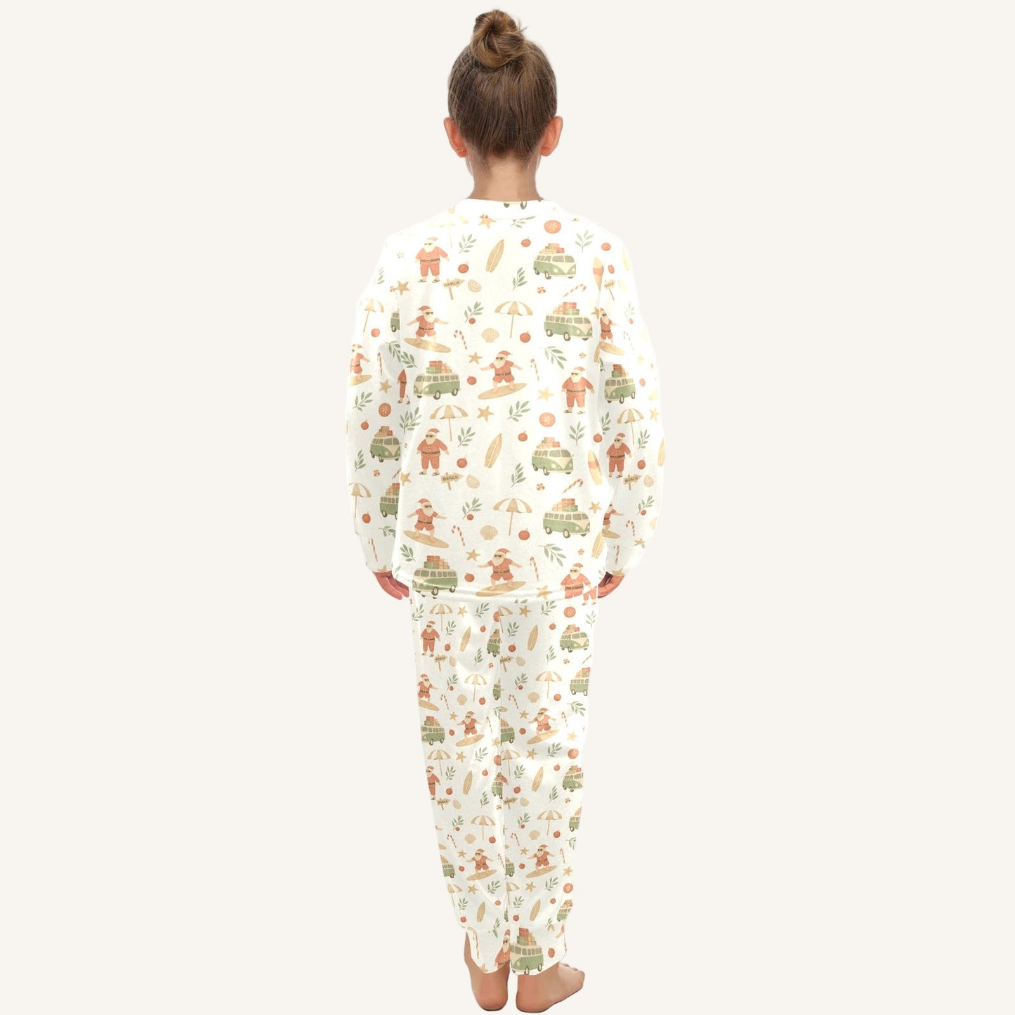 Surfing Santas Big Kids Crew Neck Pajama Set