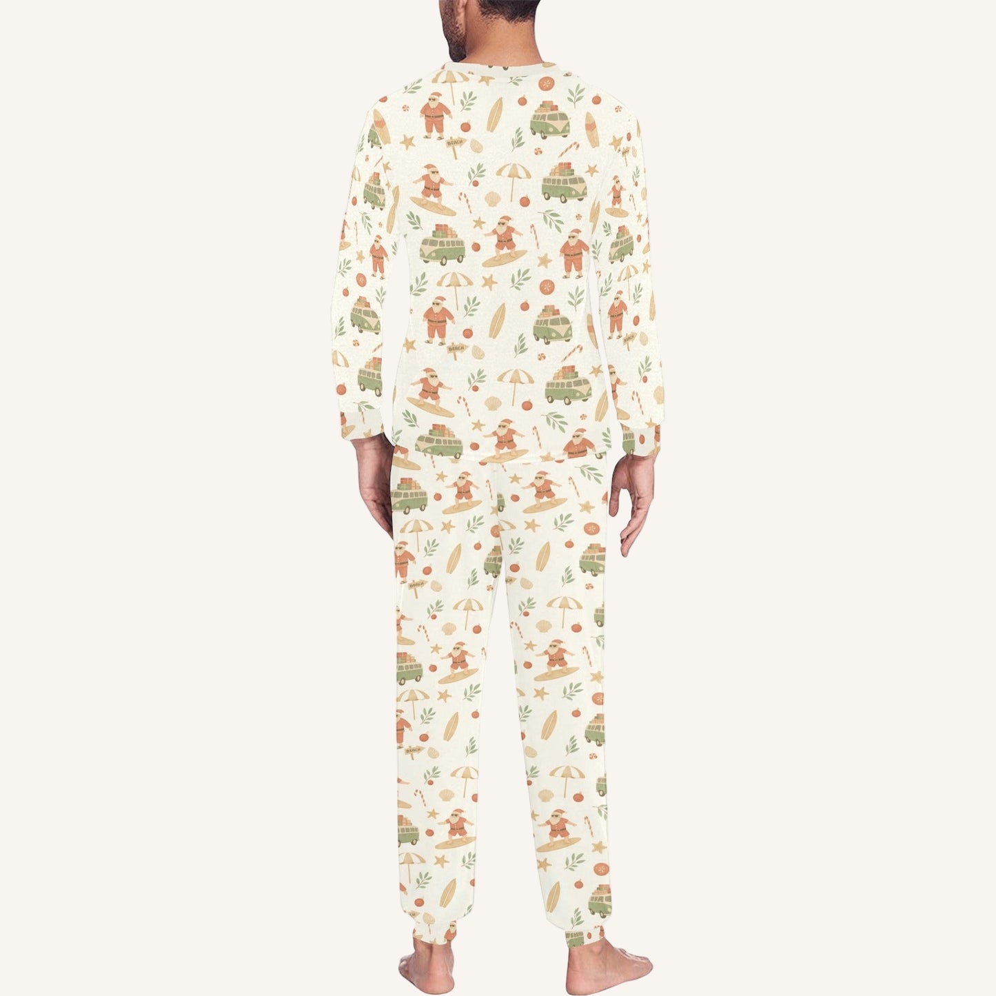 Surfing Santas Men's Crew Neck Pajama Set