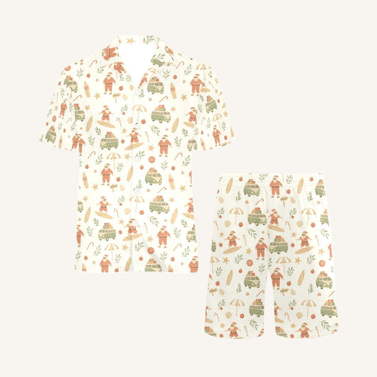 Surfing Santas Men's Short Pajama Set