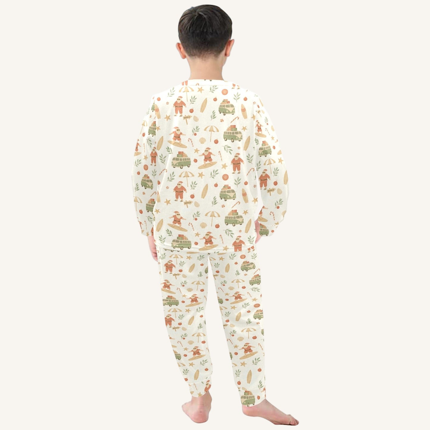 Surfing Santas Little Kids Crew Neck Pajama Set