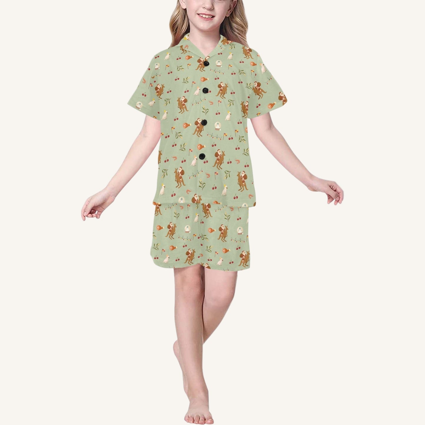 Christmas Down Under Big Kids Short Pajama Set