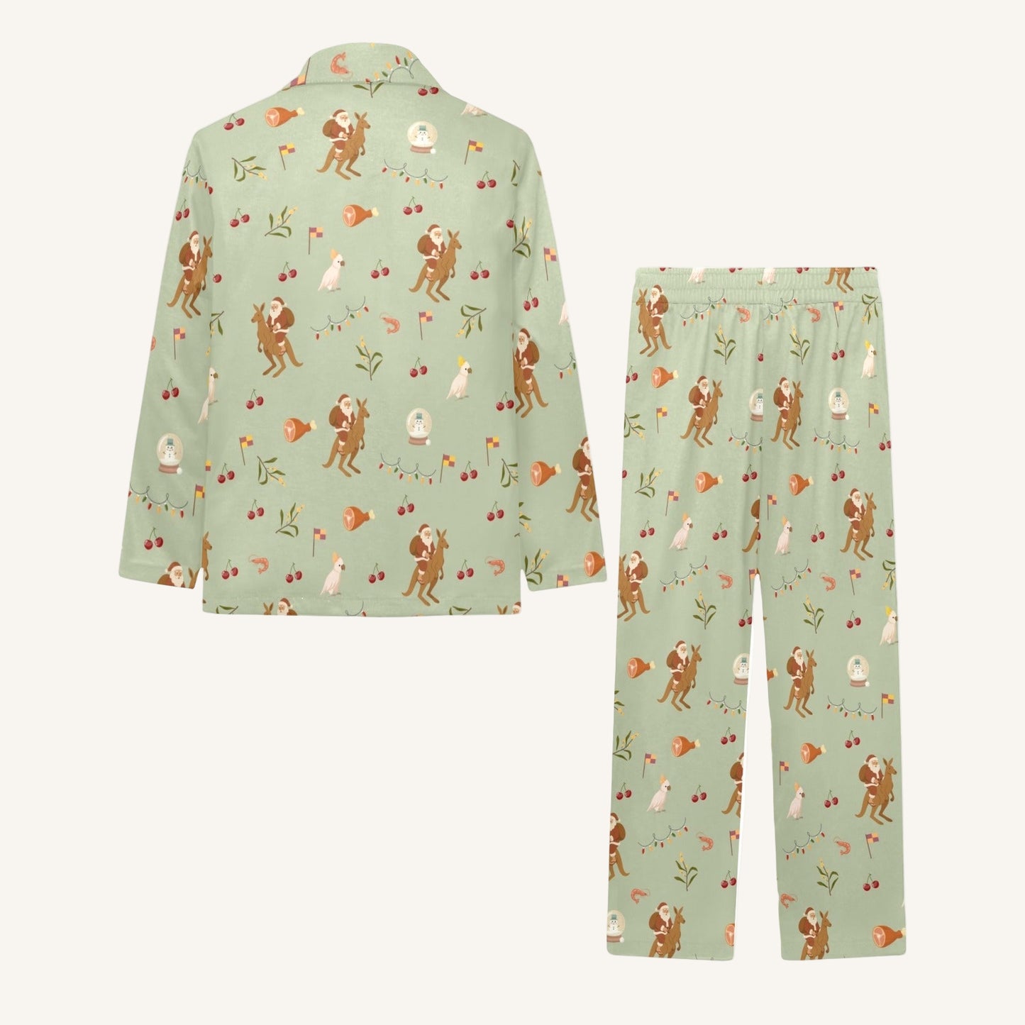 Christmas Down Under Little Kids Button Down Pajama Set