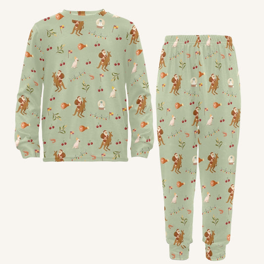 Christmas Down Under Big Kids Crew Neck Pajama Set