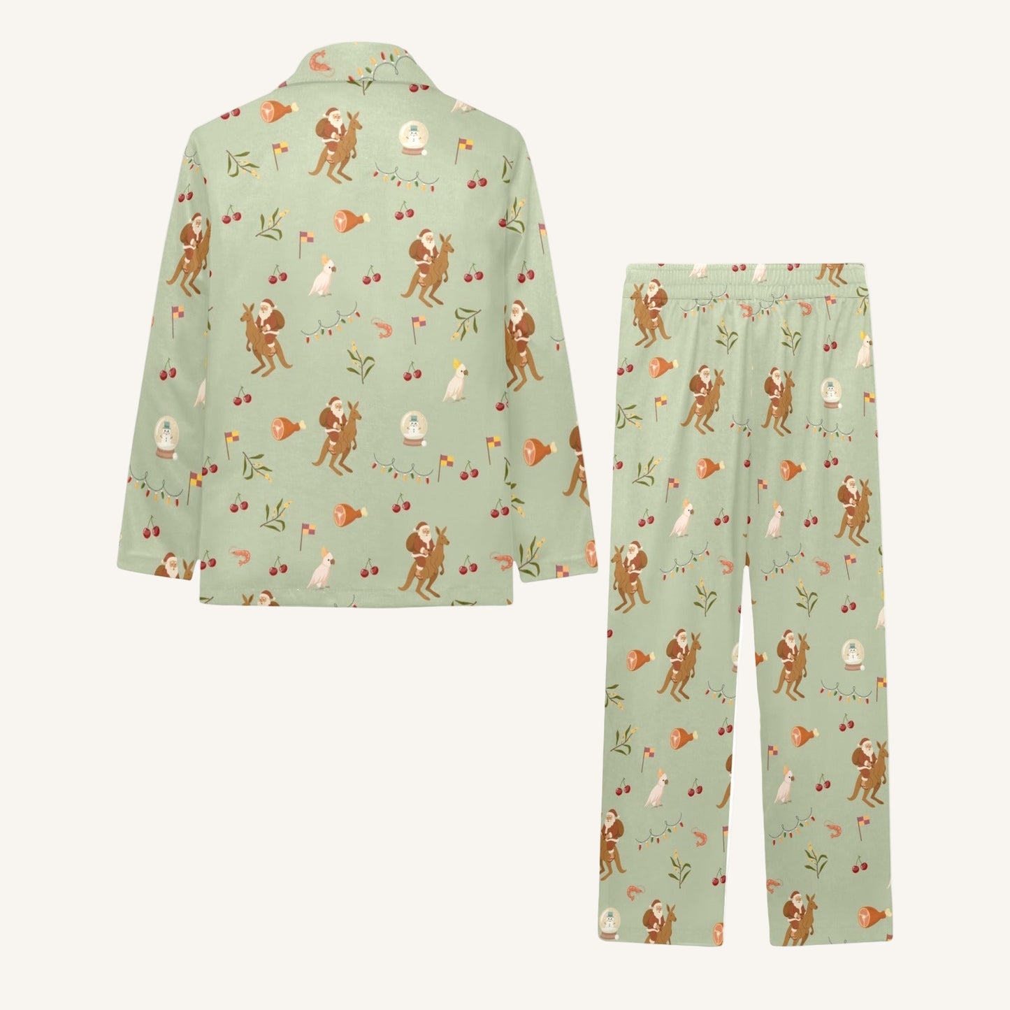 Christmas Down Under Big Kids Button Down Pajama Set