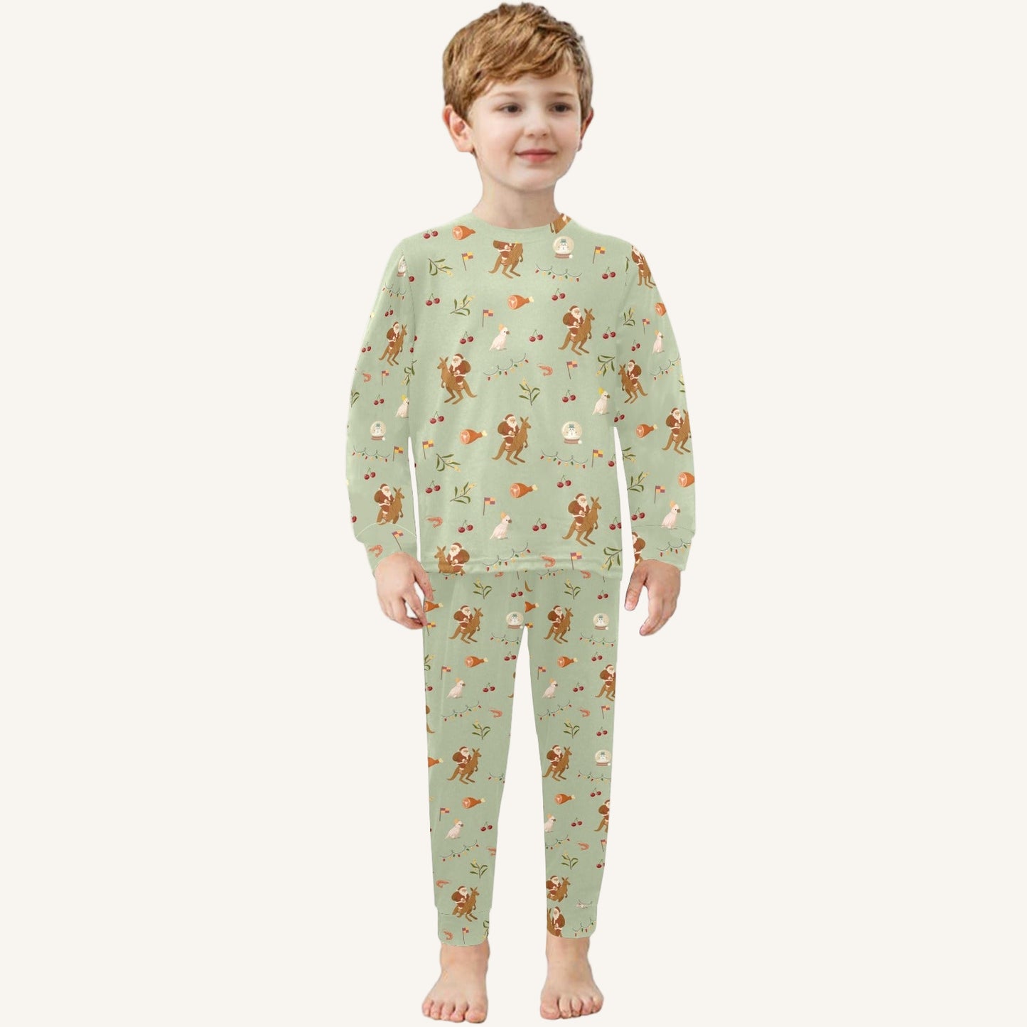 Christmas Down Under Little Kids Crew Neck Pajama Set