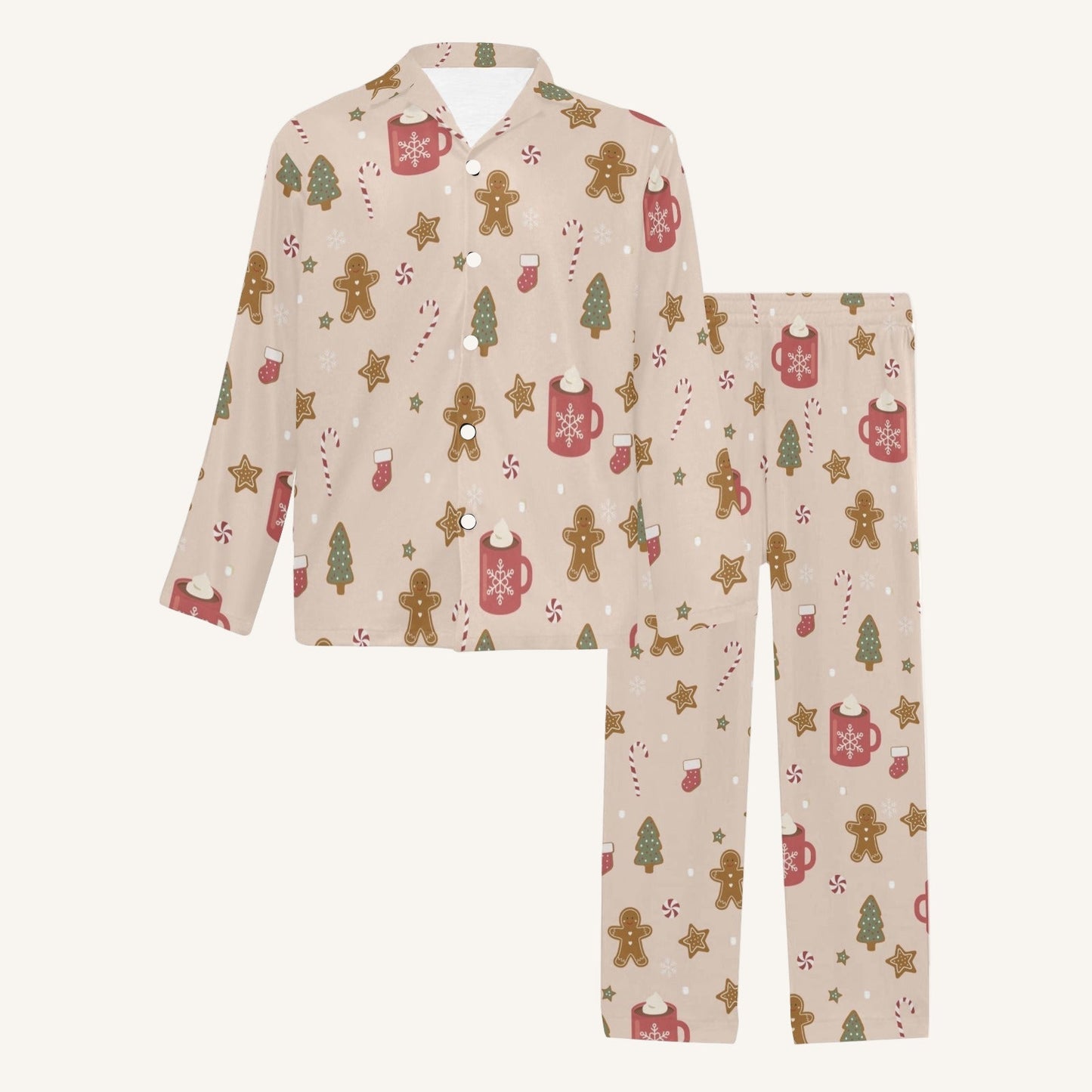 Cookies For Breakfast Men's Button Down Pajama Set
