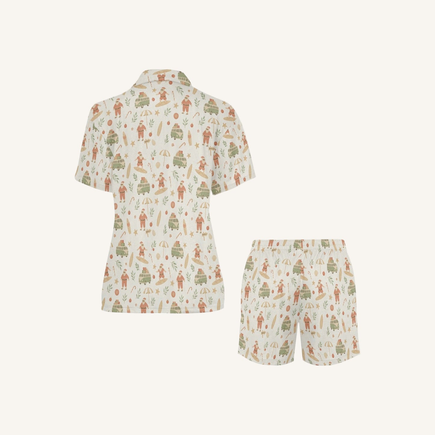 Surfing Santas Women's Short Pajama Set