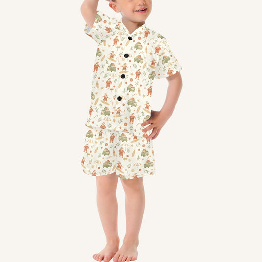 Surfing Santas Little Kids Short Pajama Set