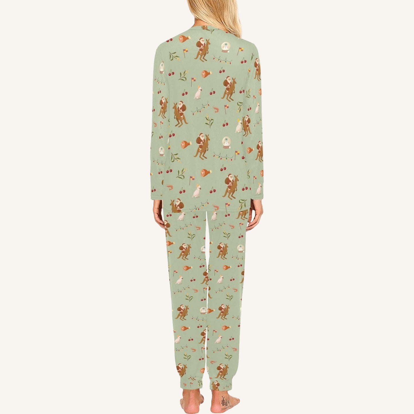 Christmas Down Under Women's Crew Neck Pajama Set
