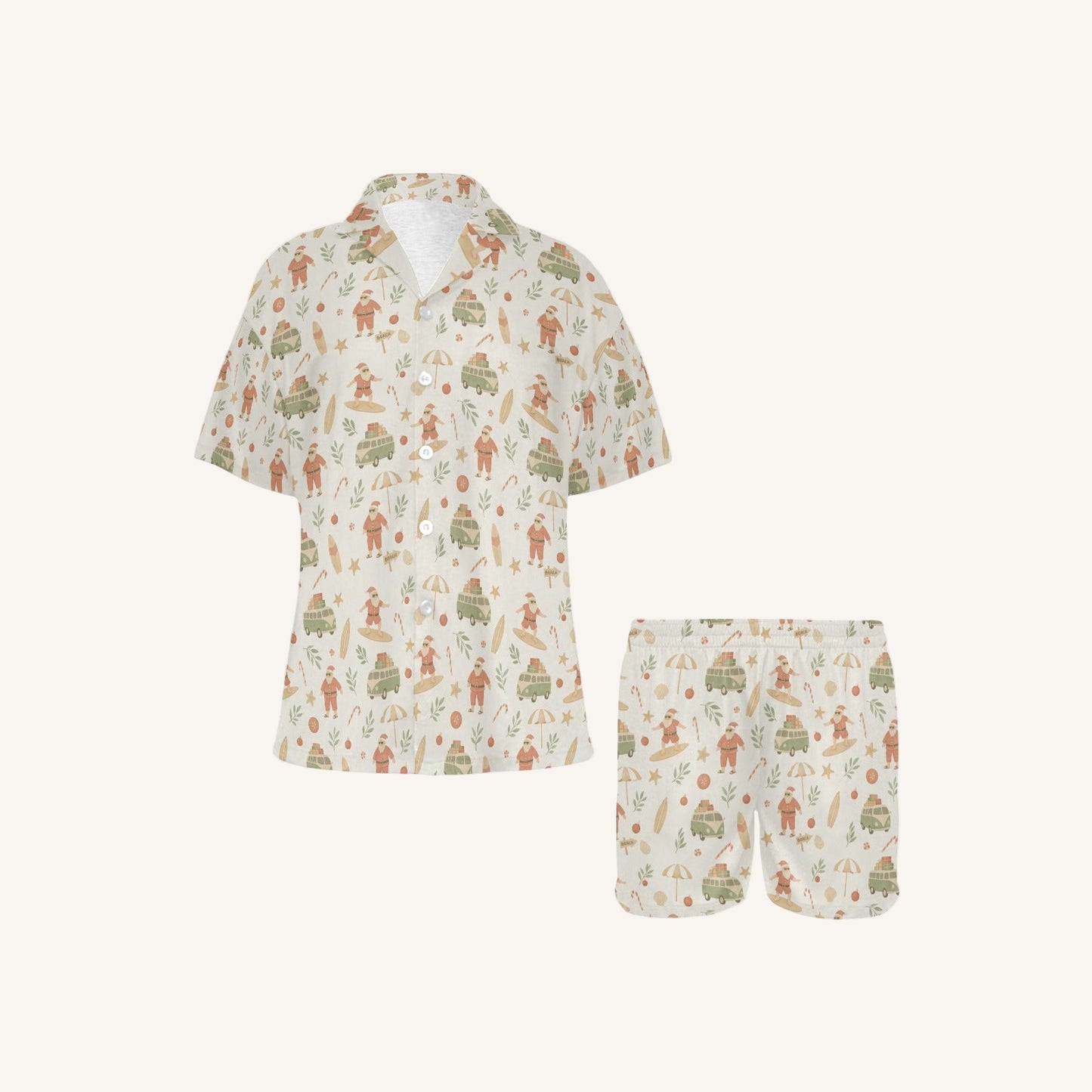 Surfing Santas Women's Short Pajama Set