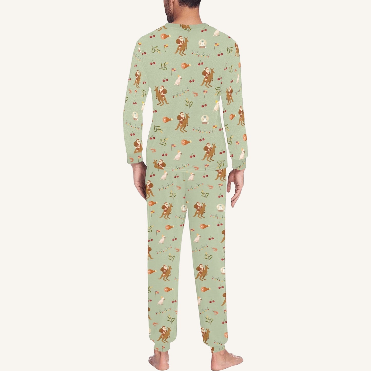 Christmas Down Under Men's Crew Neck Pajama Set