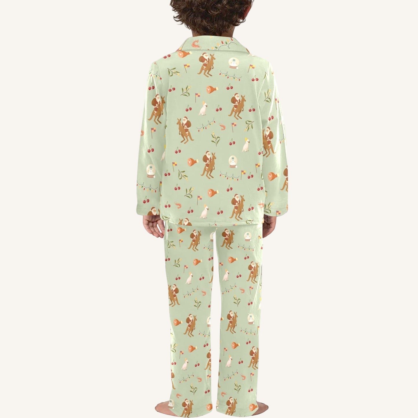 Christmas Down Under Little Kids Button Down Pajama Set