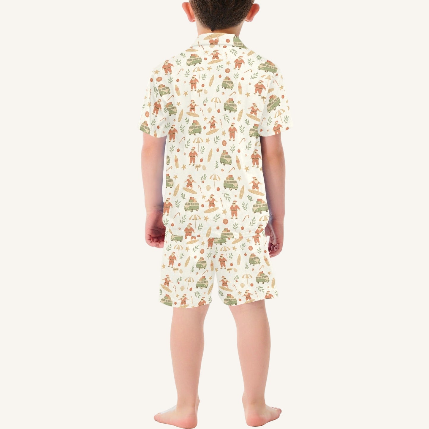 Surfing Santas Little Kids Short Pajama Set