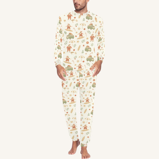 Surfing Santas Men's Crew Neck Pajama Set