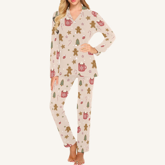Cookies For Breakfast Women’s Button Down Pajama Set