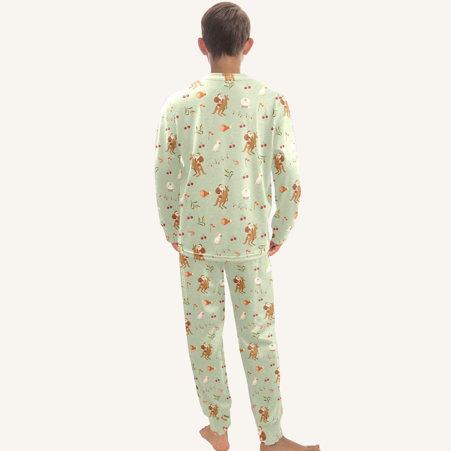 Christmas Down Under Big Kids Crew Neck Pajama Set