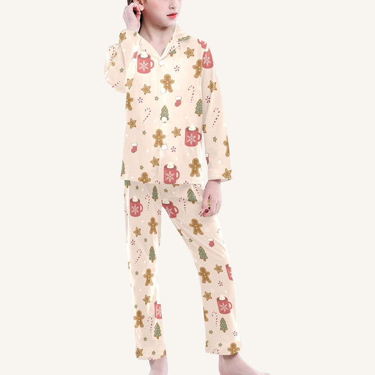 Cookies For Breakfast Big Kids Button Down Pajama Set