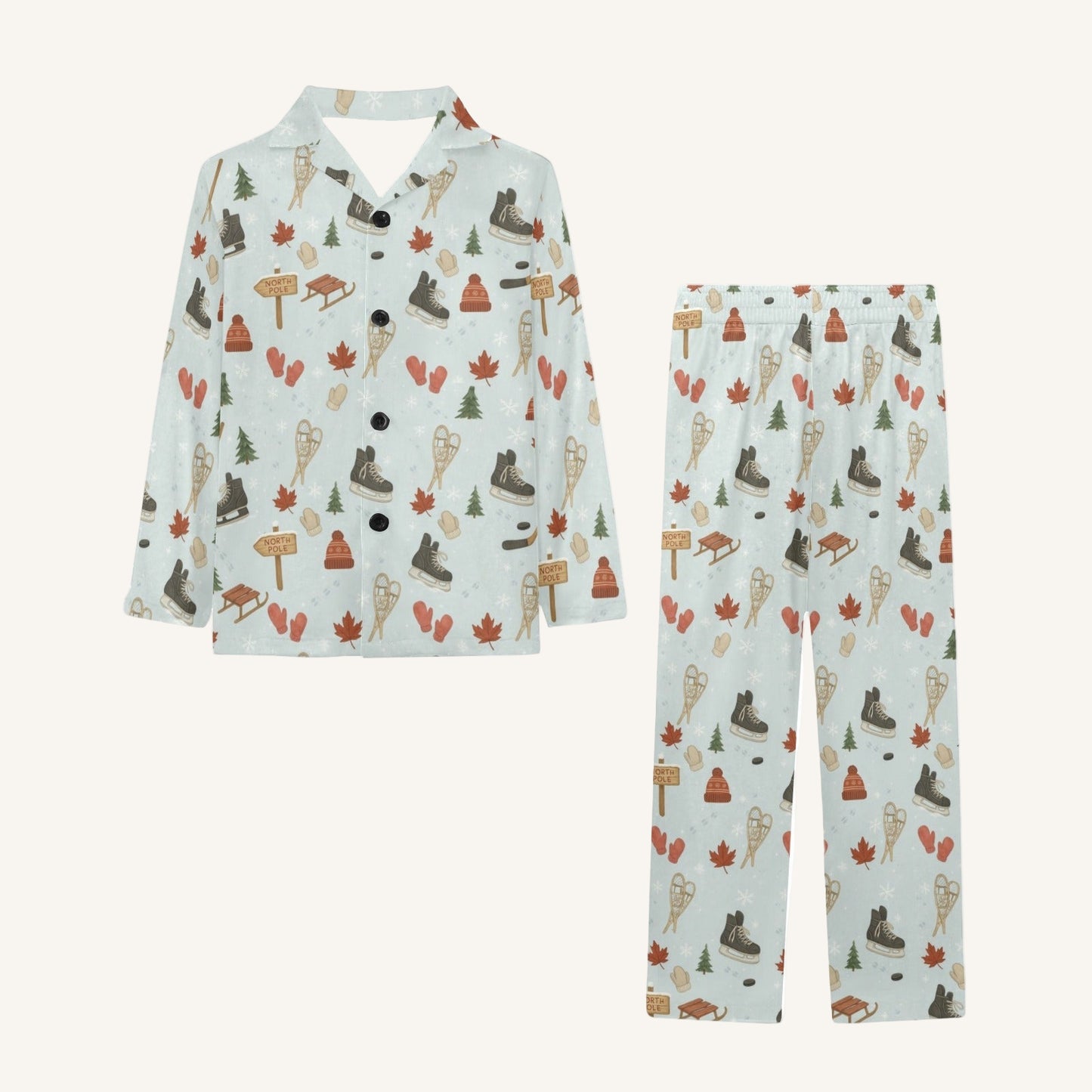 Cold Hands Warm Hearts Big Kids Button Down Pajama Set