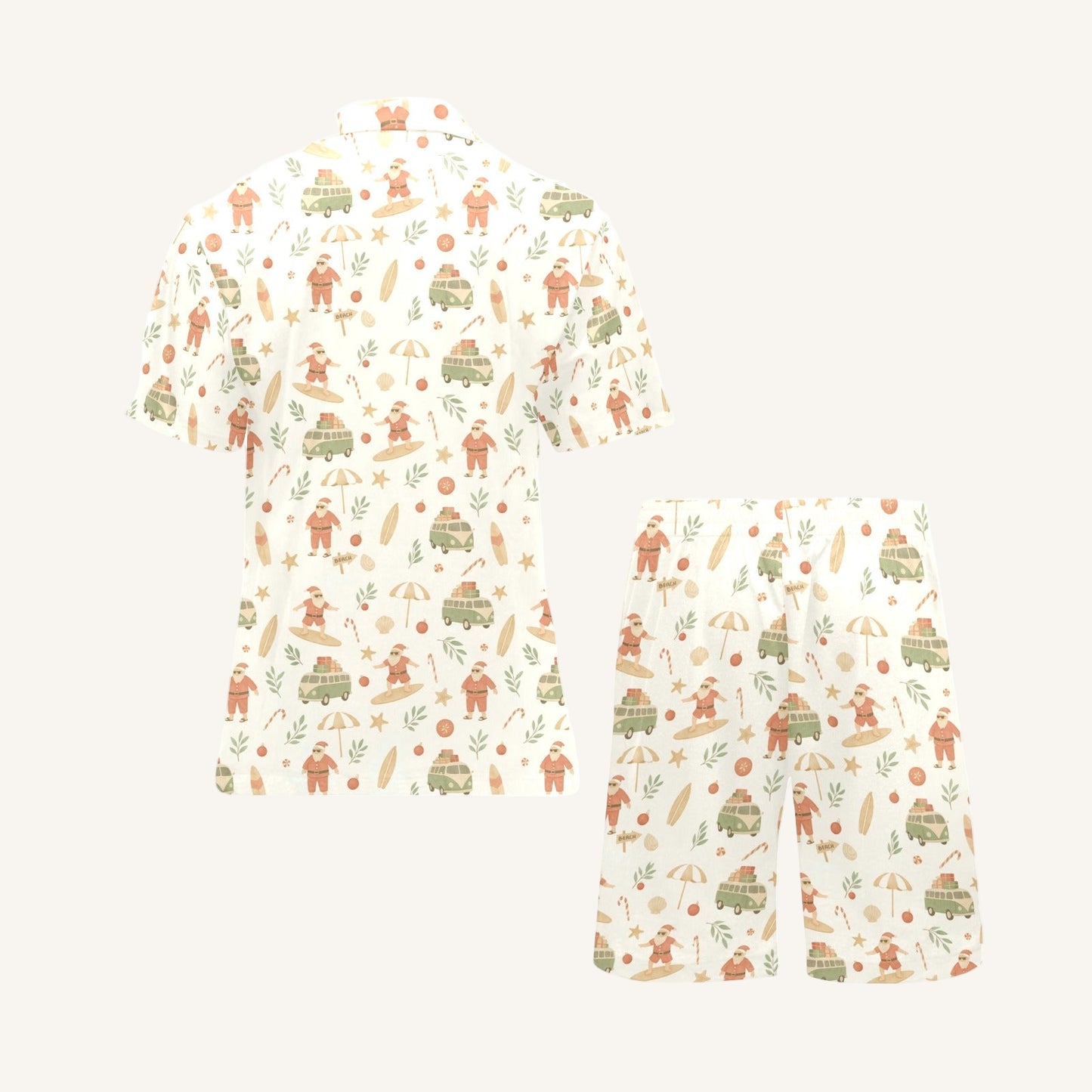 Surfing Santas Men's Short Pajama Set