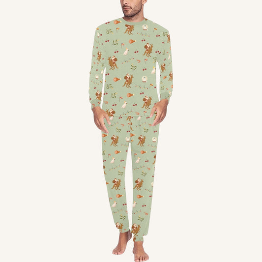 Christmas Down Under Men's Crew Neck Pajama Set