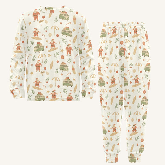 Surfing Santas Big Kids Crew Neck Pajama Set