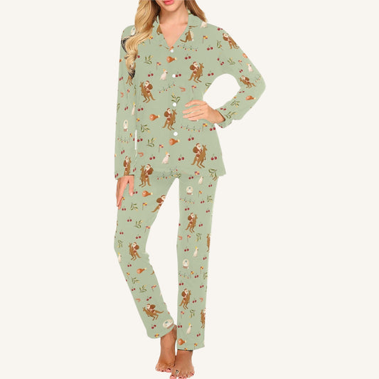 Christmas Down Under Women's Button Down Pajama Set