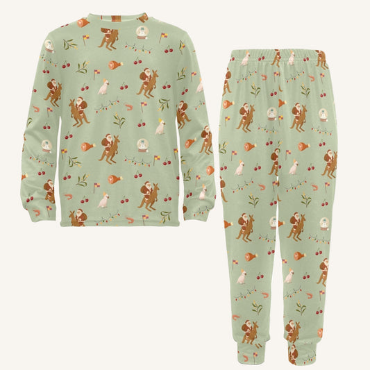 Christmas Down Under Little Kids Crew Neck Pajama Set