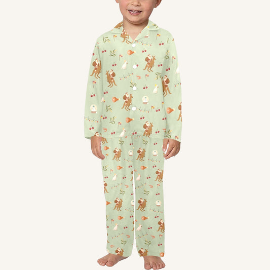 Christmas Down Under Little Kids Button Down Pajama Set