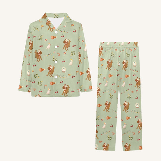 Christmas Down Under Little Kids Button Down Pajama Set