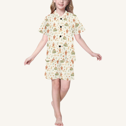Surfing Santas Big Kids Short Pajama Set