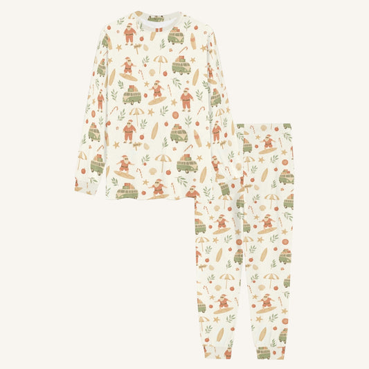 Surfing Santas Men's Crew Neck Pajama Set
