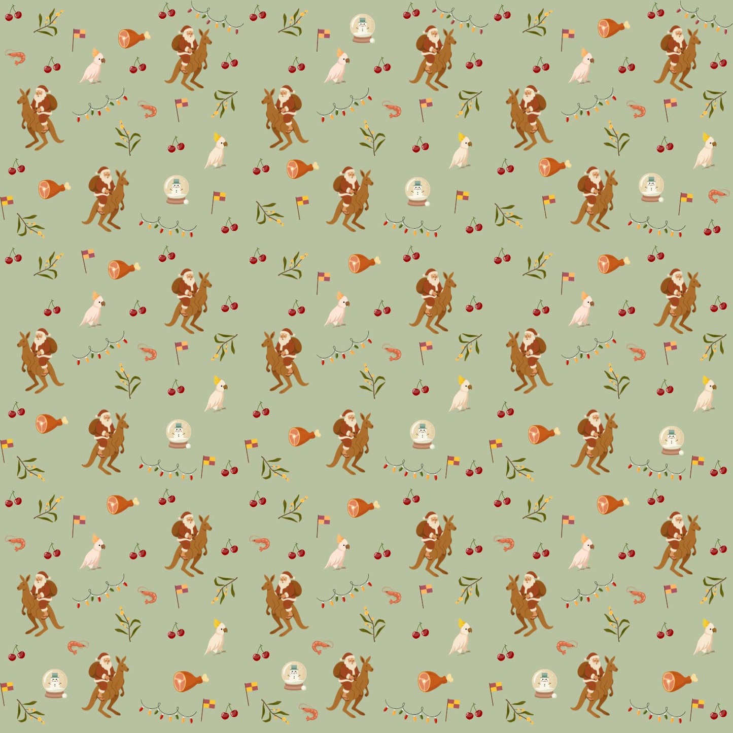 Christmas Down Under Big Kids Button Down Pajama Set