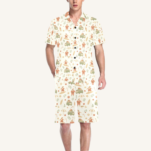 Surfing Santas Men's Short Pajama Set