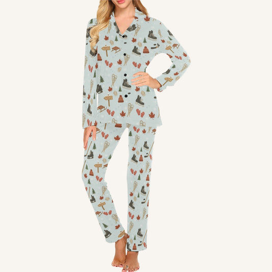 Cold Hands Warm Hearts Women's Button Down Pajama Set